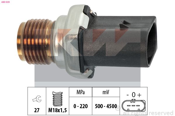 Czujnik, ciśnienie paliwa KW 480039
