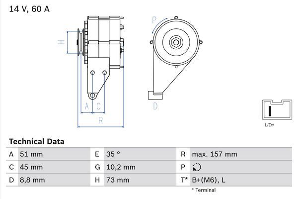 Alternator BOSCH 0 986 038 841