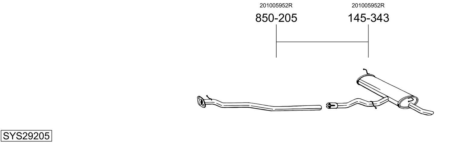 Układ wydechowy BOSAL SYS29205
