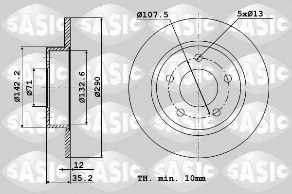 Tarcza hamulcowa SASIC 6100042