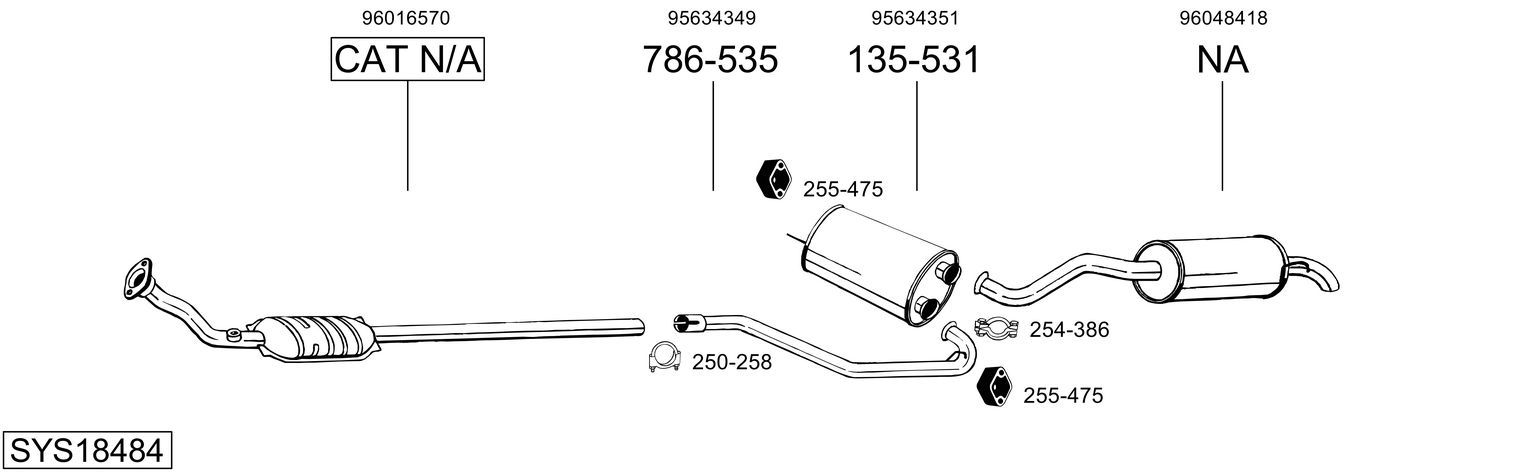 Układ wydechowy BOSAL SYS18484