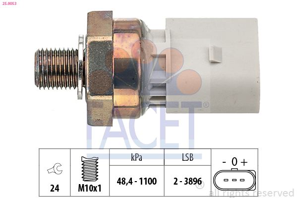 Czujnik, ciśnienie oleju FACET 25.0053
