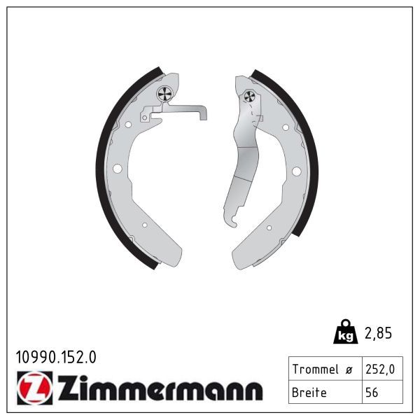 Set saboti frana ZIMMERMANN 10990.152.0