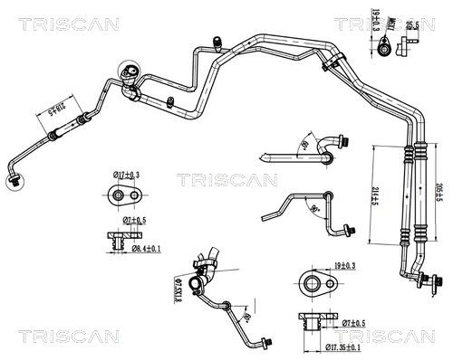 Varibelttrycksledning, klimatanläggning TRISCAN 9010 28045 för CITROËN, PEUGEOT