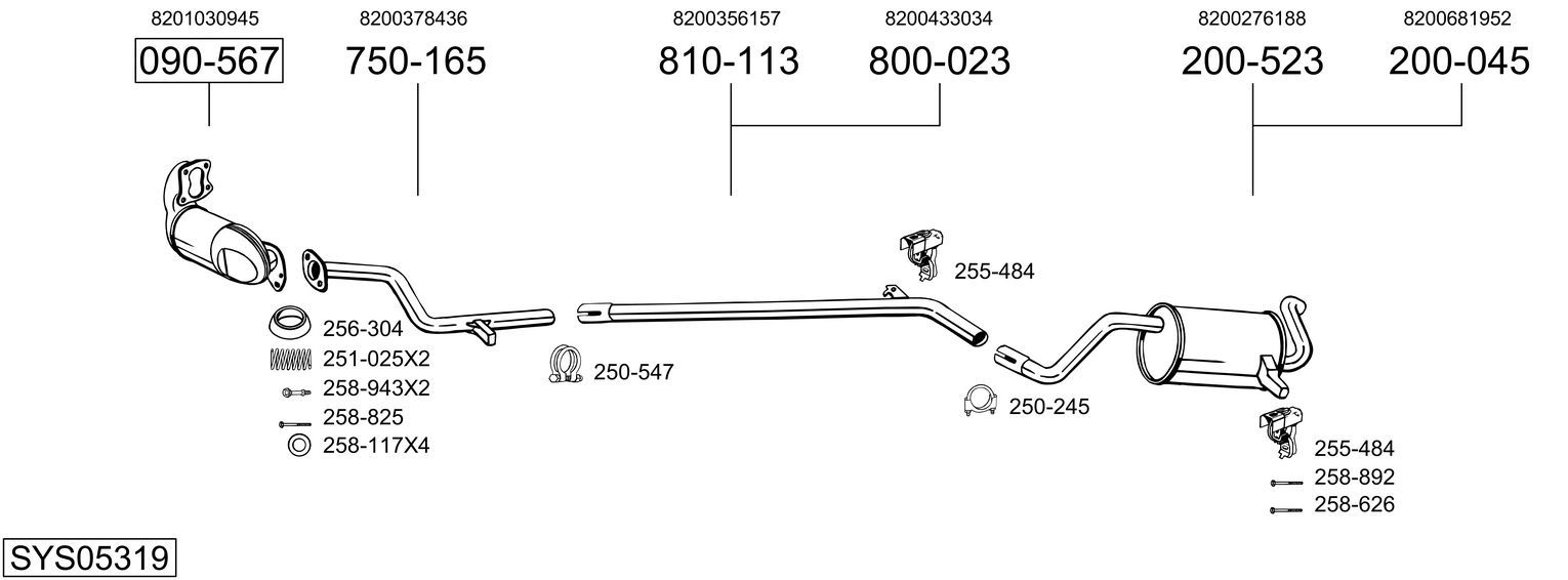 Układ wydechowy BOSAL SYS05319