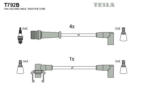 Zestaw przewodów zapłonowych TESLA T792B