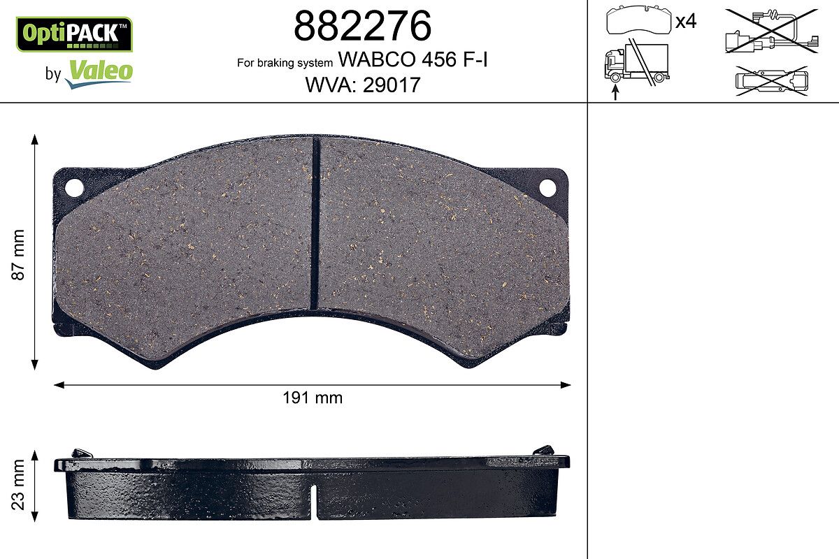 set placute frana,frana disc VALEO OPTIPACK 882276