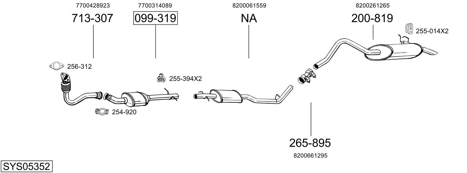 Układ wydechowy BOSAL SYS05352
