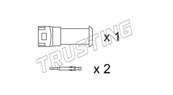 Styk ostrzegawczy, zużycie okładzin hamulcowych TRUSTING SU.077K