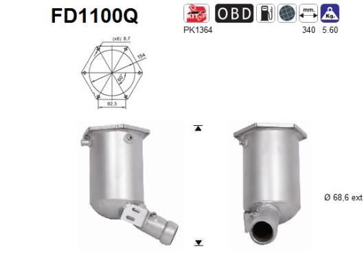 Filtr sadzy / filtr cząstek stałych, układ wydechowy AS FD1100Q