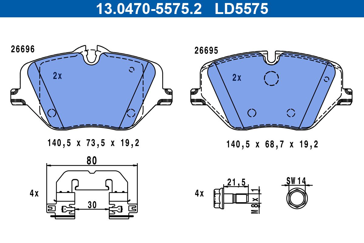 set placute frana,frana disc ATE Ceramic 13.0470-5575.2