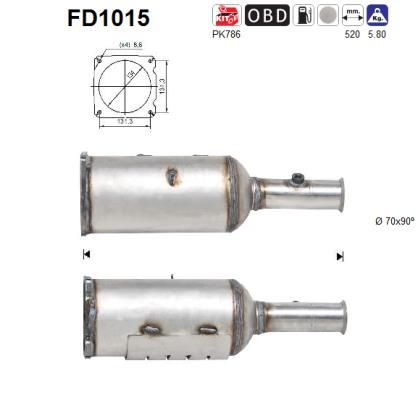 Filtr sadzy / filtr cząstek stałych, układ wydechowy AS FD1015