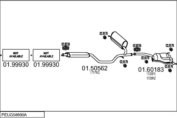 Układ wydechowy MTS PEUG58690A019002