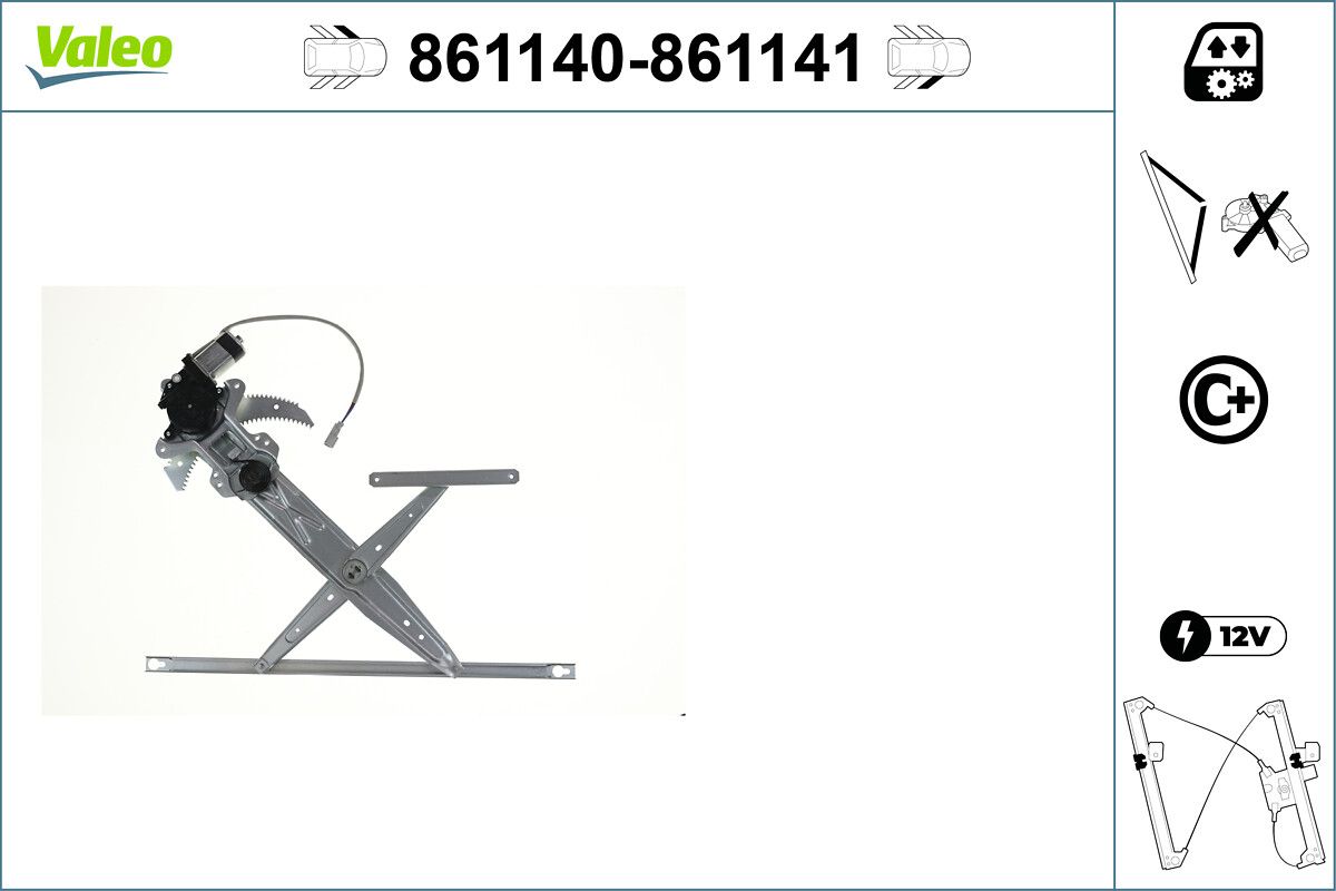 Mecanism actionare geam VALEO 861141