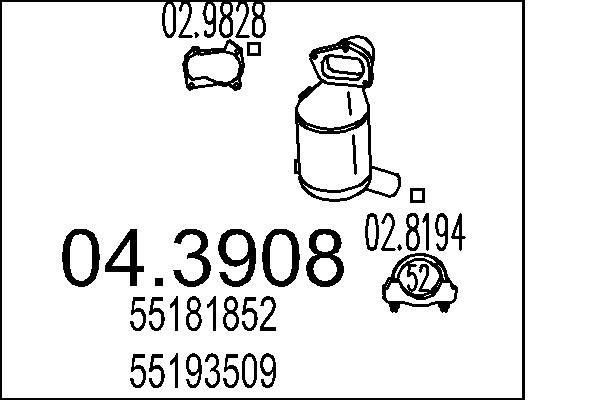 Katalizator MTS 55193509