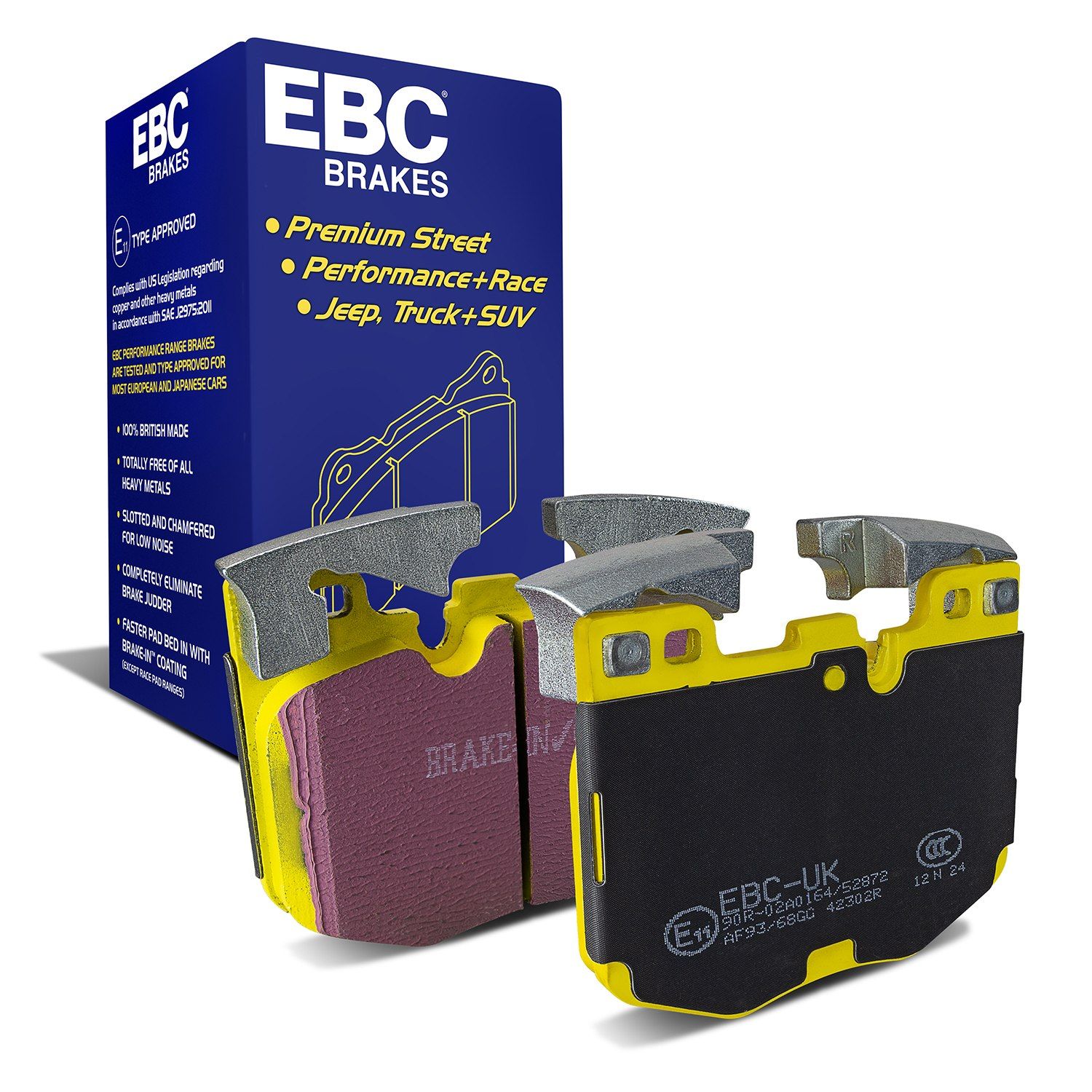 set placute frana,frana disc EBC Brakes EBC Yellowstuff 4000 Series Street and Track Brake Pad Set DP42302R