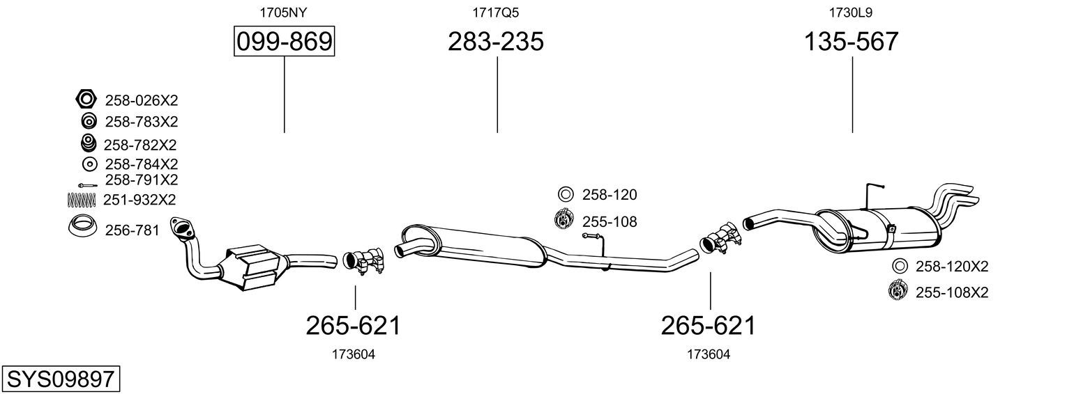 Układ wydechowy BOSAL SYS09897
