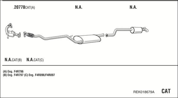 Układ wydechowy WALKER REK018679A