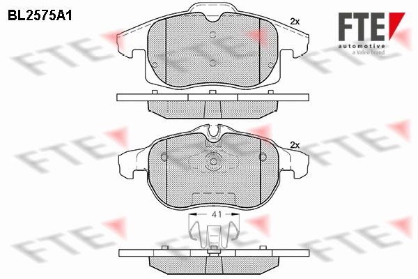 Zestaw klocków hamulcowych, hamulce tarczowe FTE 9010826