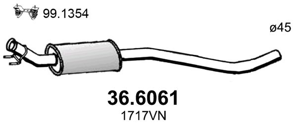 Tłumik środkowy ASSO 36.6061