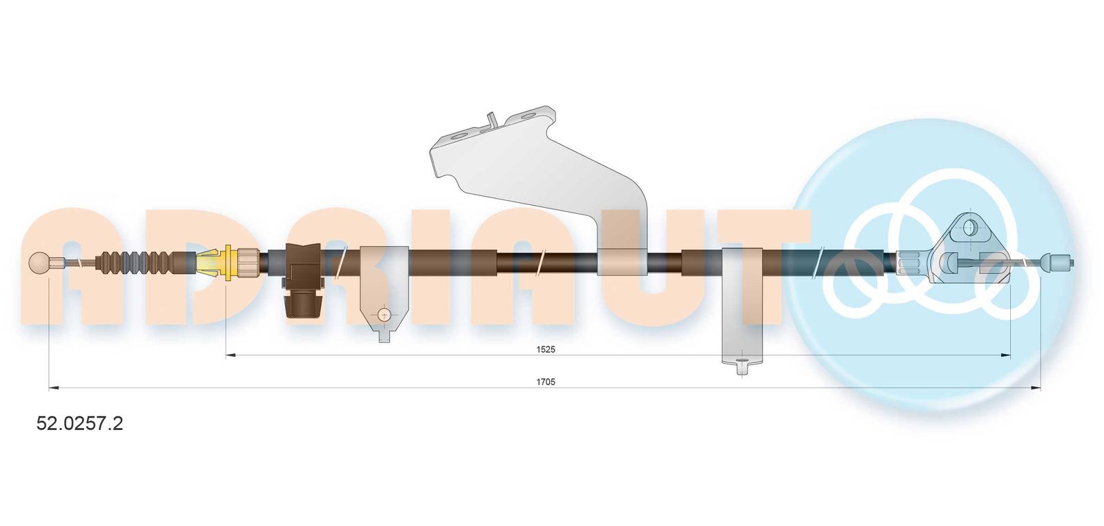 Cablu, frana de parcare ADRIAUTO 52.0257.2