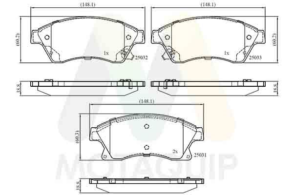 set placute frana,frana disc MOTAQUIP LVXL1624
