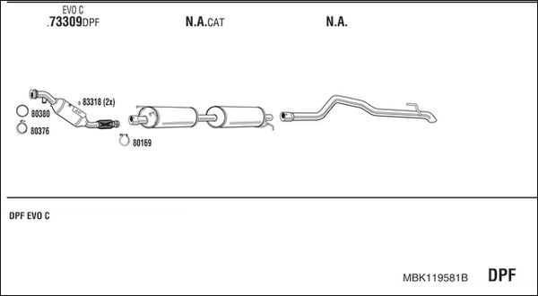 Układ wydechowy WALKER MBK119581B