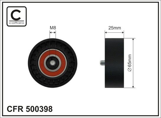 Vratná/vodiaca kladka rebrovaného klinového remeňa CAFFARO 500398