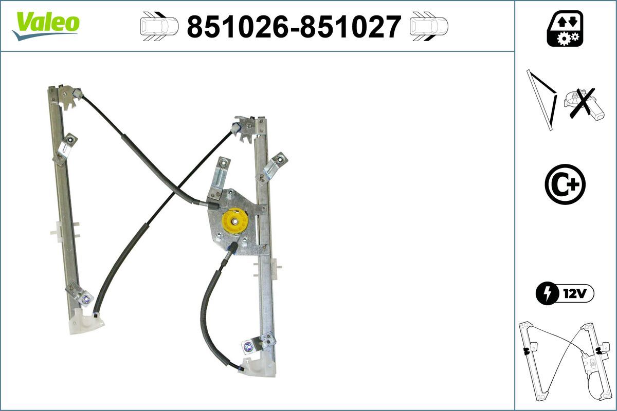 Mecanism actionare geam VALEO 851026