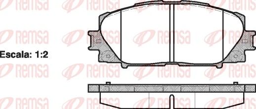 Sada brzdových destiček, kotoučová brzda REMSA 1224.00