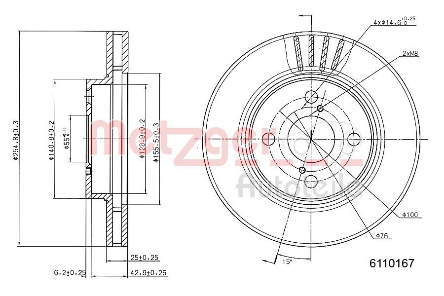 Disc frana METZGER 6110167