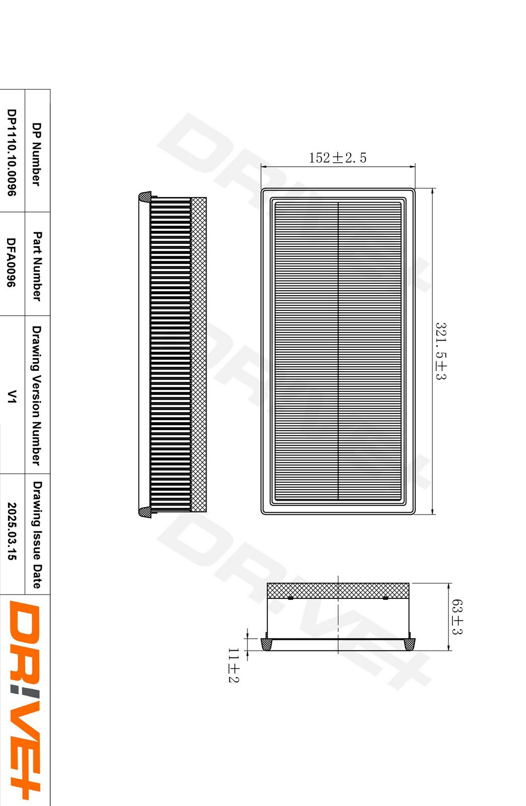 Filtru aer Dr!ve+ DP1110.10.0096