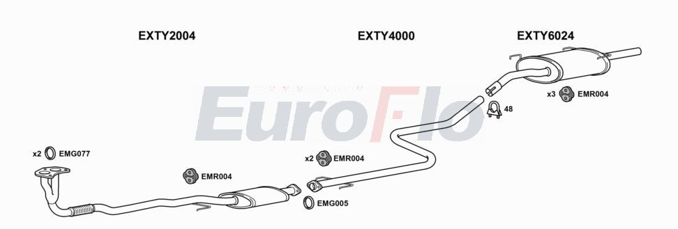 Układ wydechowy EUROFLO TYCAR162008