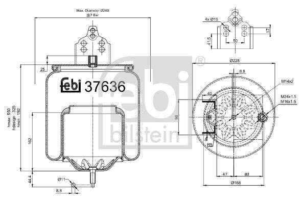 Burduf, suspensie pneumatica FEBI BILSTEIN 37636