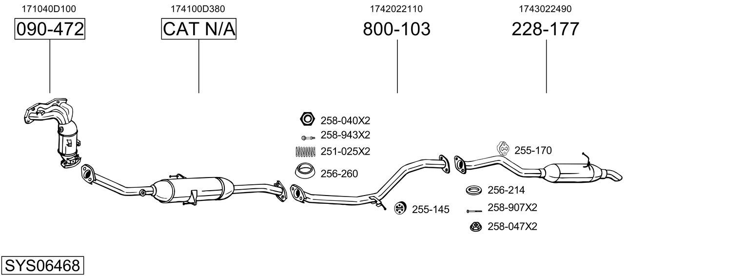Układ wydechowy BOSAL SYS06468
