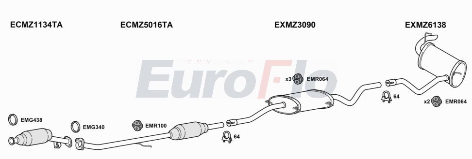 Układ wydechowy EUROFLO MZVIA21D6004A00