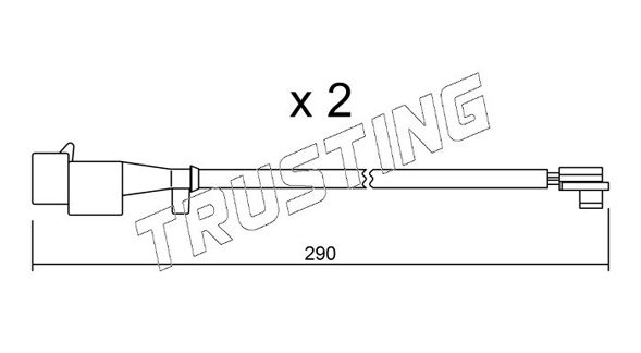 Styk ostrzegawczy, zużycie okładzin hamulcowych TRUSTING SU.260K