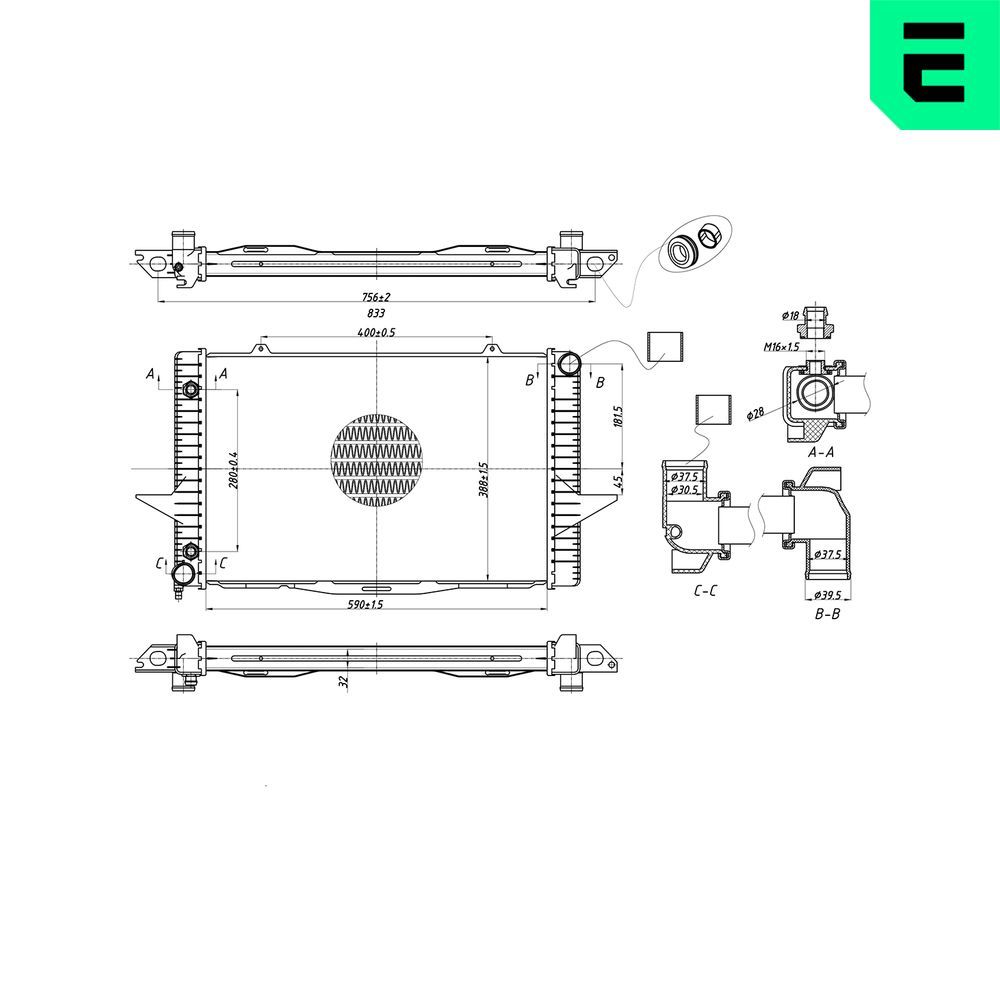 Radiator, racire motor ERA 673556