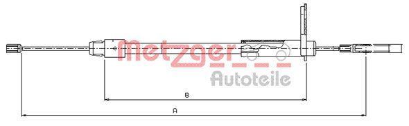 Cięgło, hamulec postojowy METZGER AUTOTEILE 10.9435