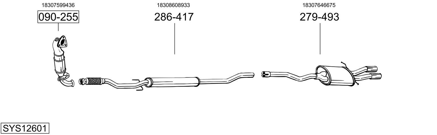Układ wydechowy BOSAL SYS12601