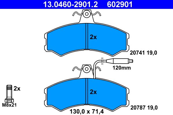 Sada brzdových platničiek kotúčovej brzdy ATE 13.0460-2901.2