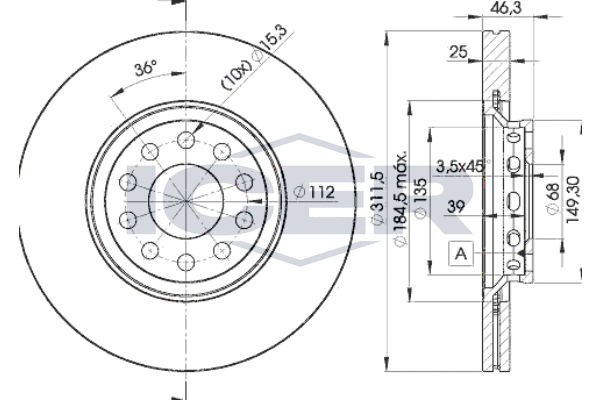 Tarcza hamulcowa ICER 78BD4065-2