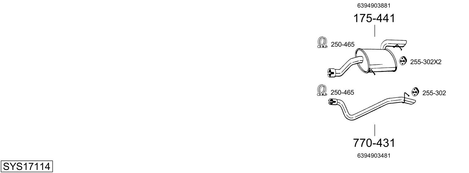 Układ wydechowy BOSAL SYS17114