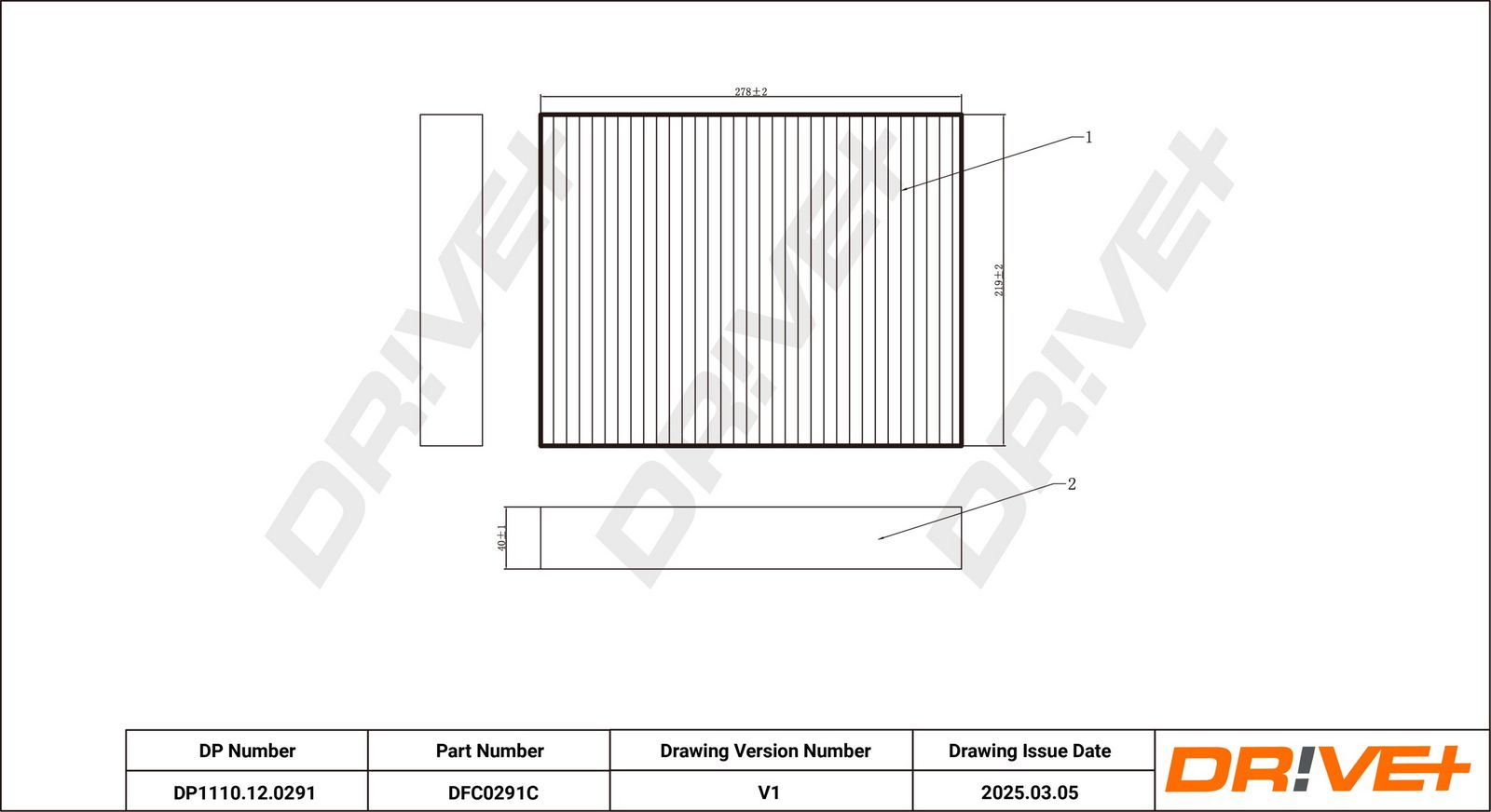 Filtru, aer habitaclu Dr!ve+ DP1110.12.0291