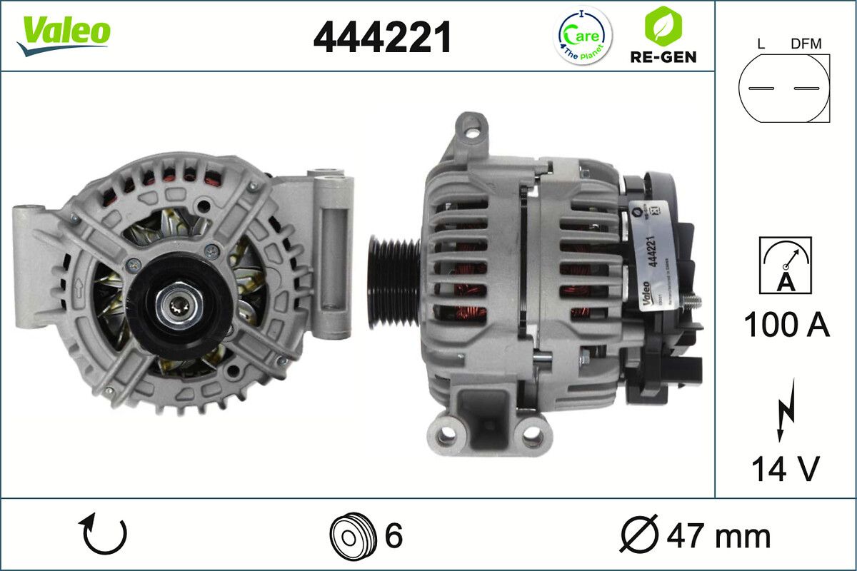 Generator / Alternator VALEO RE-GEN REMANUFACTURED 444221
