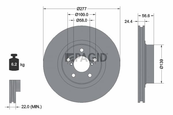 Tarcza hamulcowa PAGID 53305NC