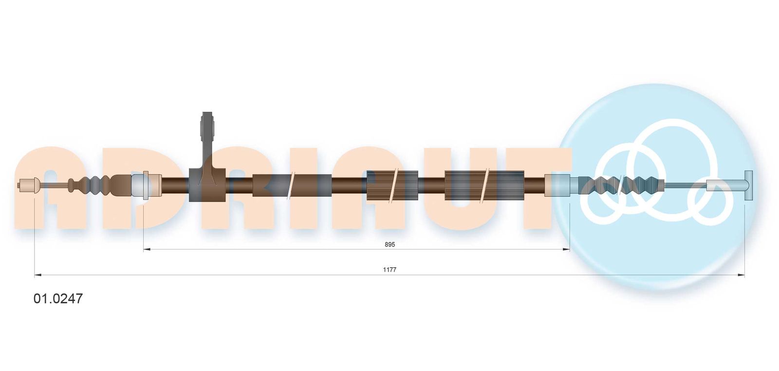 Cablu, frana de parcare ADRIAUTO 01.0247