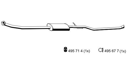 Tłumik środkowy ERNST 500296