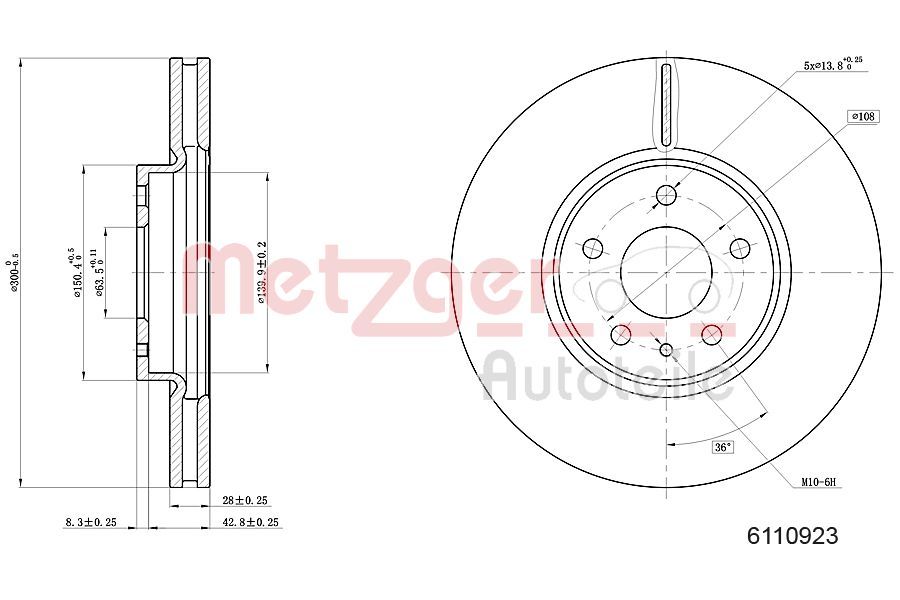 Disc frana METZGER 6110923