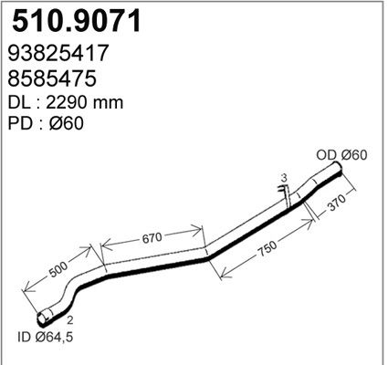 Rura wydechowa ASSO 510.9071